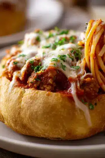 Bread Bowl Spaghetti