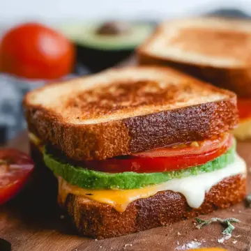 Avocado Tomato Grilled Cheese Sandwich
