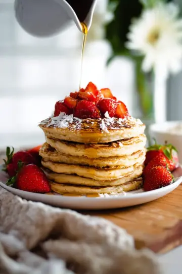 Vegan Soft and Simple Coconut Cream Pancakes