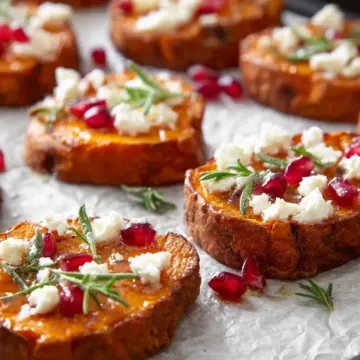 Sweet Potato Bites With Honey and Feta