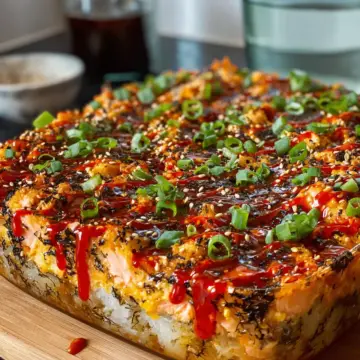 Spicy Salmon Sushi Bake