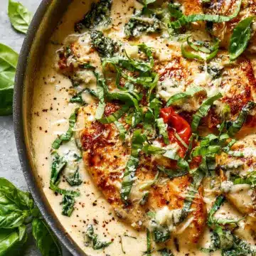 Creamy Parmesan Basil Chicken Recipe