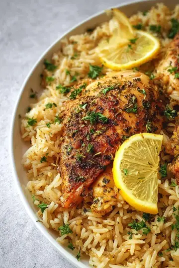 One Pot Lemon Herb Chicken and Rice