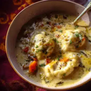 One Pot Creamy Vegetable Dumpling Soup
