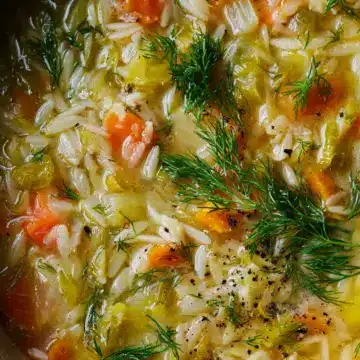 Orzo Leek and Dill Soup