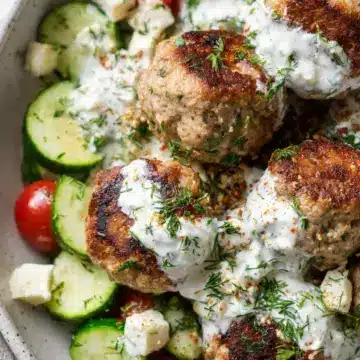 Healthy Greek Turkey Meatballs With Tzatziki