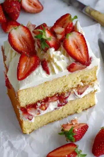 Vanilla Strawberry Cake