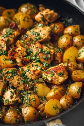Garlic Butter Chicken and Potato Skillet