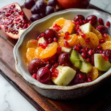 Winter Fruit Salad with Cinnamon Vanilla Dressing