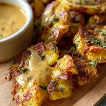 Honey Mustard Smashed Potatoes
