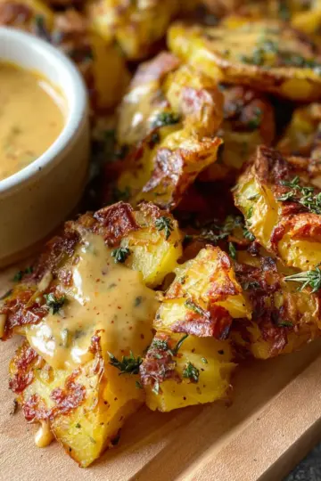 Honey Mustard Smashed Potatoes