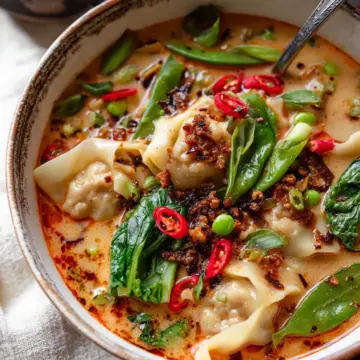 20 Minute Thai Coconut Dumpling Soup