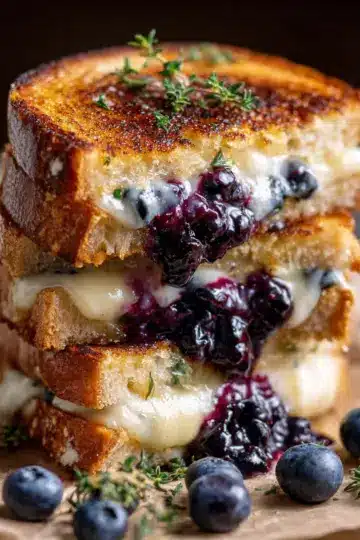 Gourmet Grilled Cheese with Blueberries