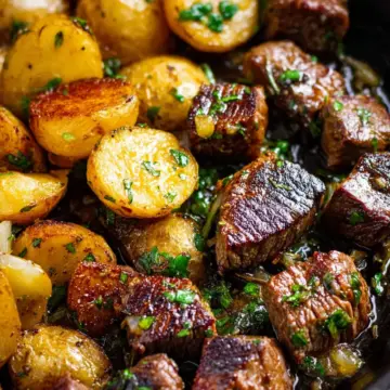 Garlic Butter Steak Bites with Crispy Potatoes