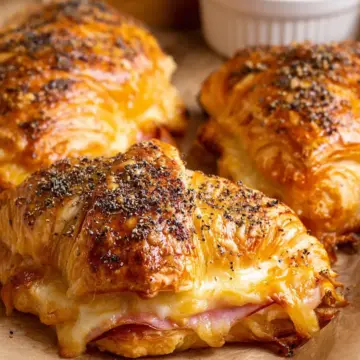 Baked Ham and Cheese Croissants