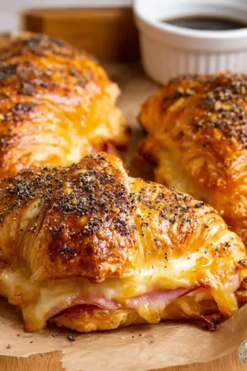 Baked Ham and Cheese Croissants