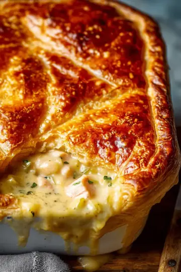 Chicken and leek pie