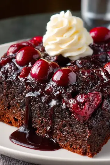Chocolate Cherry Upside Down Cake