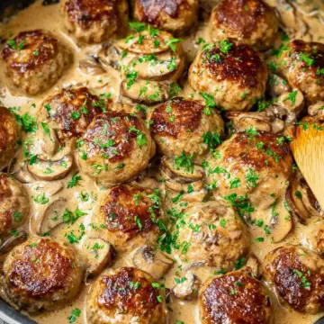 Creamy Mushroom Chicken Meatballs