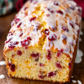 Cranberry Orange Bread with Glaze