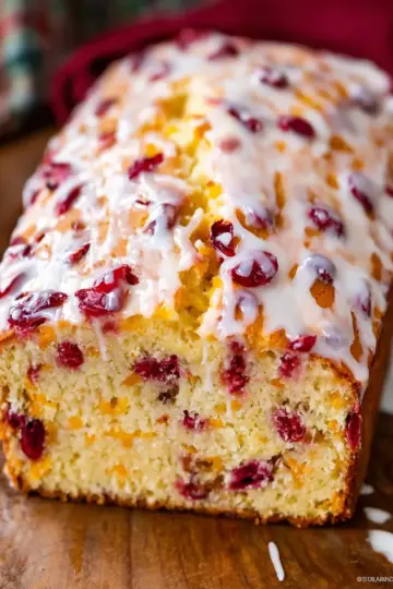Cranberry Orange Bread with Glaze