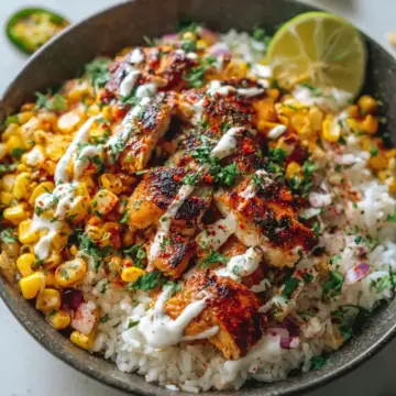 Street Corn Chicken Rice Bowl