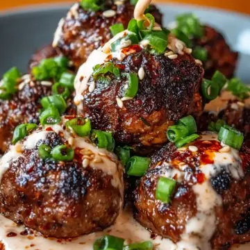 Korean BBQ Meatballs with Spicy Mayo Dip