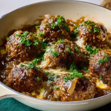 French Onion Meatballs