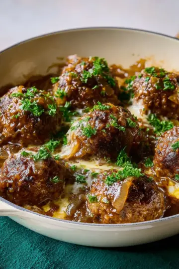 French Onion Meatballs