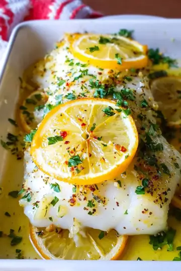 Baked Cod Recipe with Lemon and Garlic