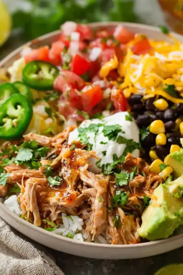 Slow Cooker Chicken Burrito Bowl Recipe