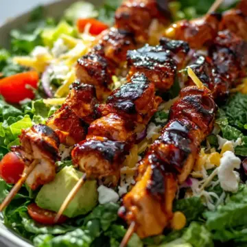 BBQ Chicken Skewer Salad