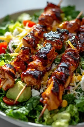 BBQ Chicken Skewer Salad
