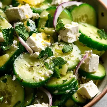 Cucumber Feta Salad with Lemon Greek Vinaigrette