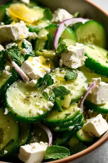 Cucumber Feta Salad with Lemon Greek Vinaigrette