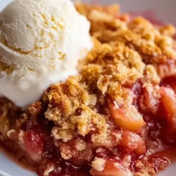 Classic Rhubarb Crisp with Frozen Rhubarb