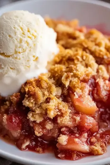 Classic Rhubarb Crisp with Frozen Rhubarb