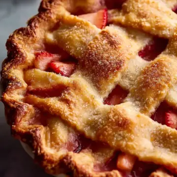 Golden Strawberry Rhubarb Pie