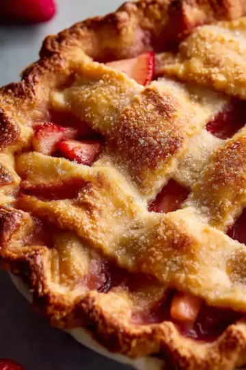 Golden Strawberry Rhubarb Pie