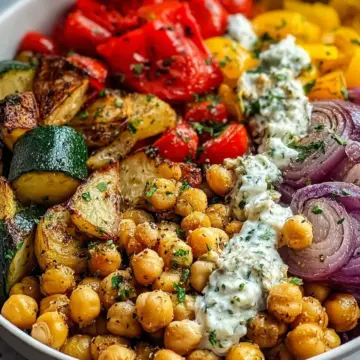 Vegan Mediterranean Roasted Vegetables Bowl for Comfort and Flavor
