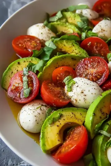 Light Avocado Caprese Salad
