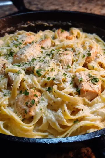 One Pan Chicken Fettuccine Alfredo