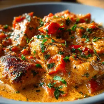Creamy Roasted Red Pepper Chicken Skillet
