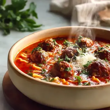 Cozy Meatball Lasagna Soup