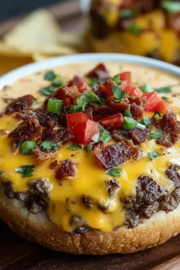 Beef Bacon Cheeseburger Queso Dip: Ultimate Game Day Treat!