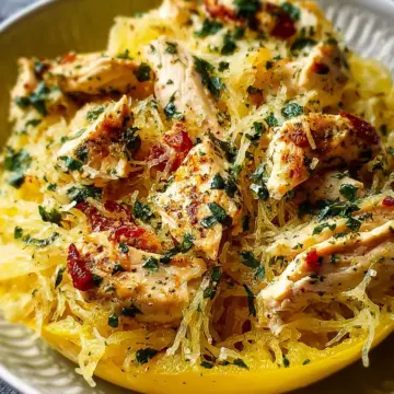 Garlic Chicken Spaghetti Squash
