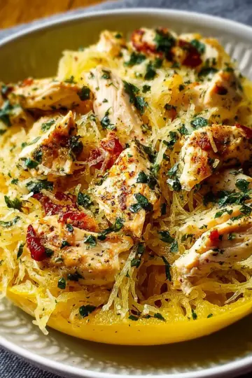 Garlic Chicken Spaghetti Squash