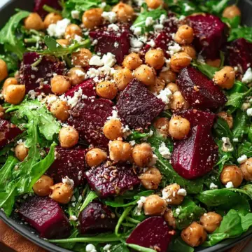 Roasted Beet & Arugula Chickpea Salad