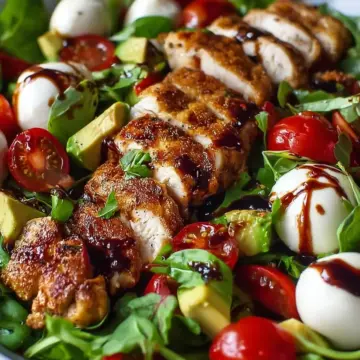 Baked Marinated Chicken Salad with Mozzarella and Balsamic Vinaigrette