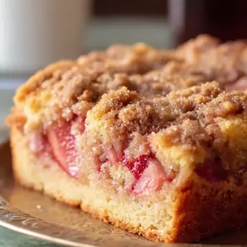 Strawberry Rhubarb Coffee Cake Easy Recipe